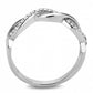 DA243 - High polished (no plating) Stainless Steel Ring with AAA Grade CZ  in Clear-2