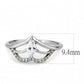 DA248 - High polished (no plating) Stainless Steel Ring with AAA Grade CZ  in Clear-1