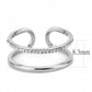 DA249 - High polished (no plating) Stainless Steel Ring with AAA Grade CZ  in Clear-1
