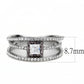 DA257 - High polished (no plating) Stainless Steel Ring with AAA Grade CZ  in Clear-1