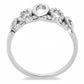DA258 - High polished (no plating) Stainless Steel Ring with AAA Grade CZ  in Clear-2