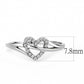 DA259 - High polished (no plating) Stainless Steel Ring with AAA Grade CZ  in Clear-1