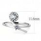 DA260 - High polished (no plating) Stainless Steel Ring with AAA Grade CZ  in Clear-1