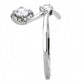 DA260 - High polished (no plating) Stainless Steel Ring with AAA Grade CZ  in Clear-3