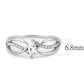 DA262 - High polished (no plating) Stainless Steel Ring with AAA Grade CZ  in Clear-1