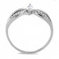 DA262 - High polished (no plating) Stainless Steel Ring with AAA Grade CZ  in Clear-2