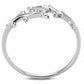 DA266 - High polished (no plating) Stainless Steel Ring with AAA Grade CZ  in Clear-2