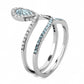 DA268 - High polished (no plating) Stainless Steel Ring with AAA Grade CZ  in Sea Blue-3
