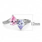 DA270 - High polished (no plating) Stainless Steel Ring with AAA Grade CZ  in Multi Color-1
