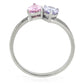 DA270 - High polished (no plating) Stainless Steel Ring with AAA Grade CZ  in Multi Color-2
