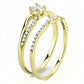 DA277 - IP Gold(Ion Plating) Stainless Steel Ring with AAA Grade CZ  in Clear-3