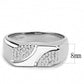DA280 - High polished (no plating) Stainless Steel Ring with AAA Grade CZ  in Clear-1