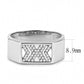 DA285 - High polished (no plating) Stainless Steel Ring with AAA Grade CZ  in Clear-1