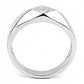 DA288 - High polished (no plating) Stainless Steel Ring with AAA Grade CZ  in Clear-2