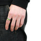 DA289 - High polished (no plating) Stainless Steel Ring with Top Grade Crystal  in Olivine color-4