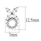 DA296 - High polished (no plating) Stainless Steel Earrings with AAA Grade CZ  in Clear-1