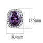 DA298 - High polished (no plating) Stainless Steel Earrings with AAA Grade CZ  in Amethyst-1