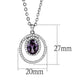 DA300 - High polished (no plating) Stainless Steel Chain Pendant with AAA Grade CZ  in Amethyst-1
