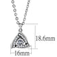 DA301 - High polished (no plating) Stainless Steel Chain Pendant with AAA Grade CZ  in Clear-1
