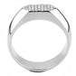 DA302 - No Plating Stainless Steel Ring with AAA Grade CZ  in Clear-2