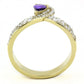 DA304 - IP Gold(Ion Plating) Stainless Steel Ring with AAA Grade CZ  in Tanzanite-2