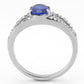 DA306 - No Plating Stainless Steel Ring with Synthetic Spinel in London Blue-2