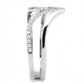DA308 - No Plating Stainless Steel Ring with AAA Grade CZ  in Clear-3