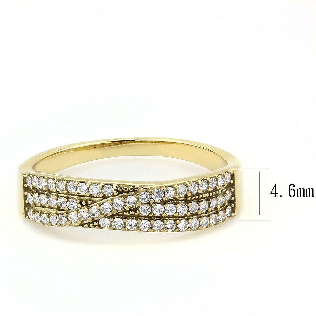 DA321 - IP Gold(Ion Plating) Stainless Steel Ring with AAA Grade CZ  in Clear-1