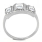 DA322 - No Plating Stainless Steel Ring with AAA Grade CZ  in Clear-2