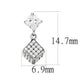 DA332 - No Plating Stainless Steel Earrings with AAA Grade CZ  in Clear-1