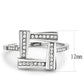 DA341 - No Plating Stainless Steel Ring with AAA Grade CZ  in Clear-1