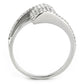 DA342 - No Plating Stainless Steel Ring with AAA Grade CZ  in Clear-2