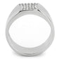 DA345 - No Plating Stainless Steel Ring with AAA Grade CZ  in Clear-2