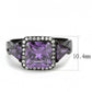 DA346 - IP Black(Ion Plating) Stainless Steel Ring with AAA Grade CZ  in Amethyst-1
