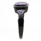 DA346 - IP Black(Ion Plating) Stainless Steel Ring with AAA Grade CZ  in Amethyst-3
