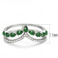 DA347 - High polished (no plating) Stainless Steel Ring with Synthetic Synthetic Glass in Emerald-1