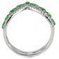 DA347 - High polished (no plating) Stainless Steel Ring with Synthetic Synthetic Glass in Emerald-2