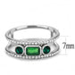DA348 - High polished (no plating) Stainless Steel Ring with Synthetic Synthetic Glass in Emerald-1