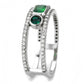 DA348 - High polished (no plating) Stainless Steel Ring with Synthetic Synthetic Glass in Emerald-3