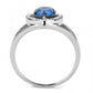 DA349 - High polished (no plating) Stainless Steel Ring with Top Grade Crystal  in Montana-2