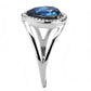 DA349 - High polished (no plating) Stainless Steel Ring with Top Grade Crystal  in Montana-3
