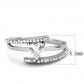 DA355 - High polished (no plating) Stainless Steel Ring with AAA Grade CZ  in Clear-1