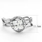 DA357 - High polished (no plating) Stainless Steel Ring with AAA Grade CZ  in Clear-1