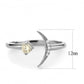 DA358 - High polished (no plating) Stainless Steel Ring with AAA Grade CZ  in Champagne-1