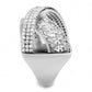 DA361 - High polished (no plating) Stainless Steel Ring with AAA Grade CZ  in Clear-3