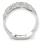 DA362 - High polished (no plating) Stainless Steel Ring with AAA Grade CZ  in Clear-2