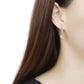 DA370 - High polished (no plating) Stainless Steel Earrings with Synthetic Pearl in White-2
