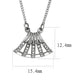 DA380 - High polished (no plating) Stainless Steel Chain Pendant with AAA Grade CZ  in Clear-1