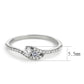 DA382 - High polished (no plating) Stainless Steel Ring with AAA Grade CZ  in Clear-1