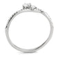 DA382 - High polished (no plating) Stainless Steel Ring with AAA Grade CZ  in Clear-2